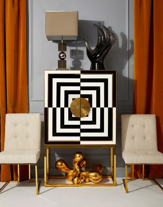 Op Art Bar Cabinet